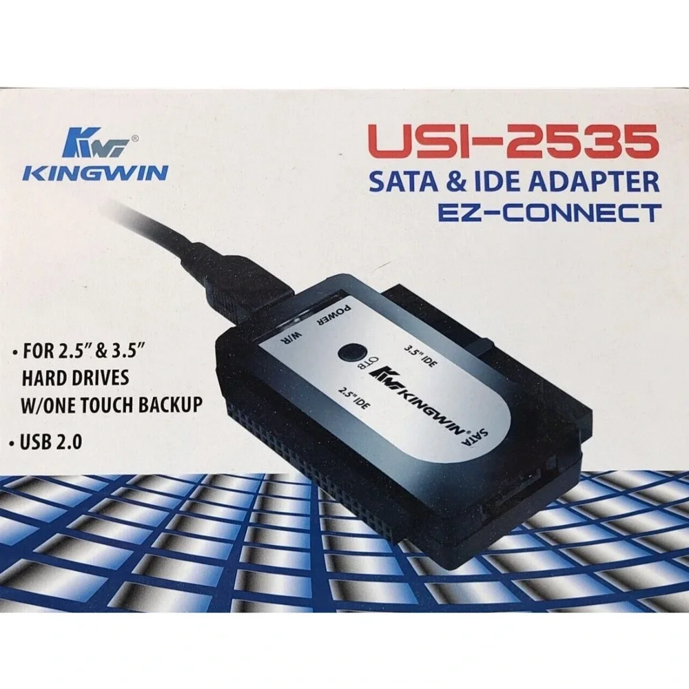Kingwin EZ-Connect USI-2535 USB‎ 2.0 to SATA & IDE Hard Drive Adapter [SEALED]